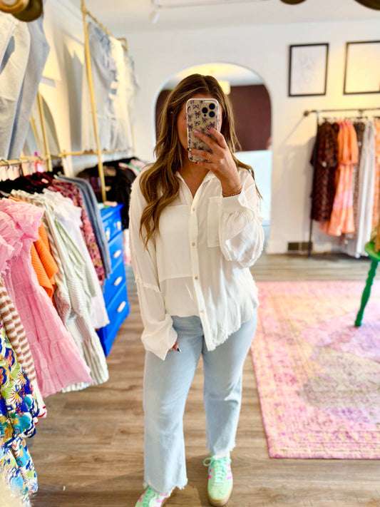 Genevieve Top - White Flamingo