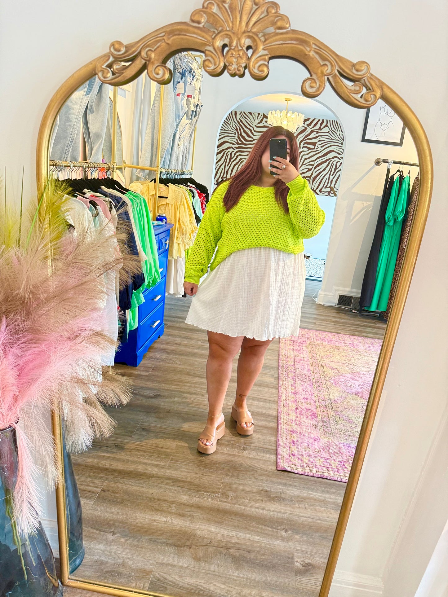 Limeade Knit Top - White Flamingo