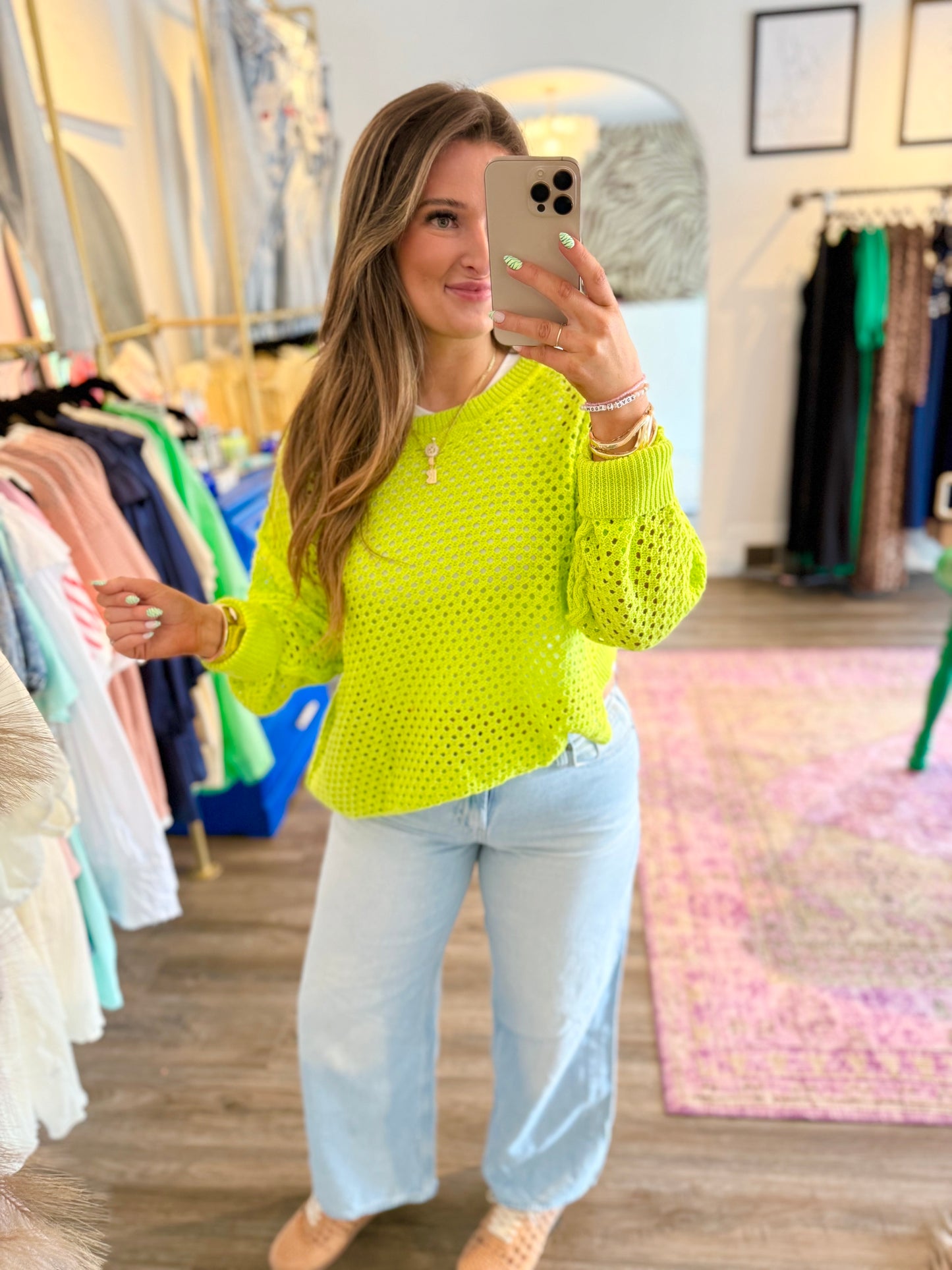 Limeade Knit Top - White Flamingo