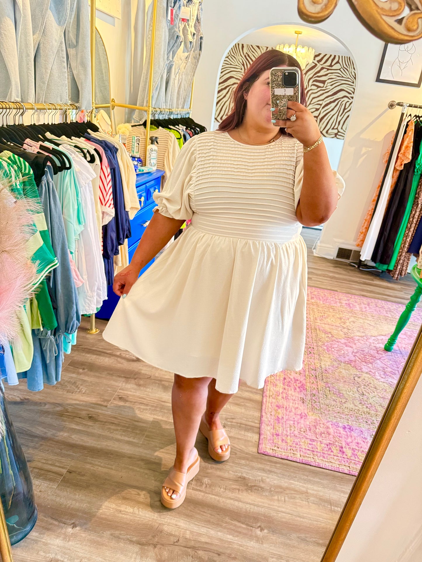 Margie Dress - White Flamingo