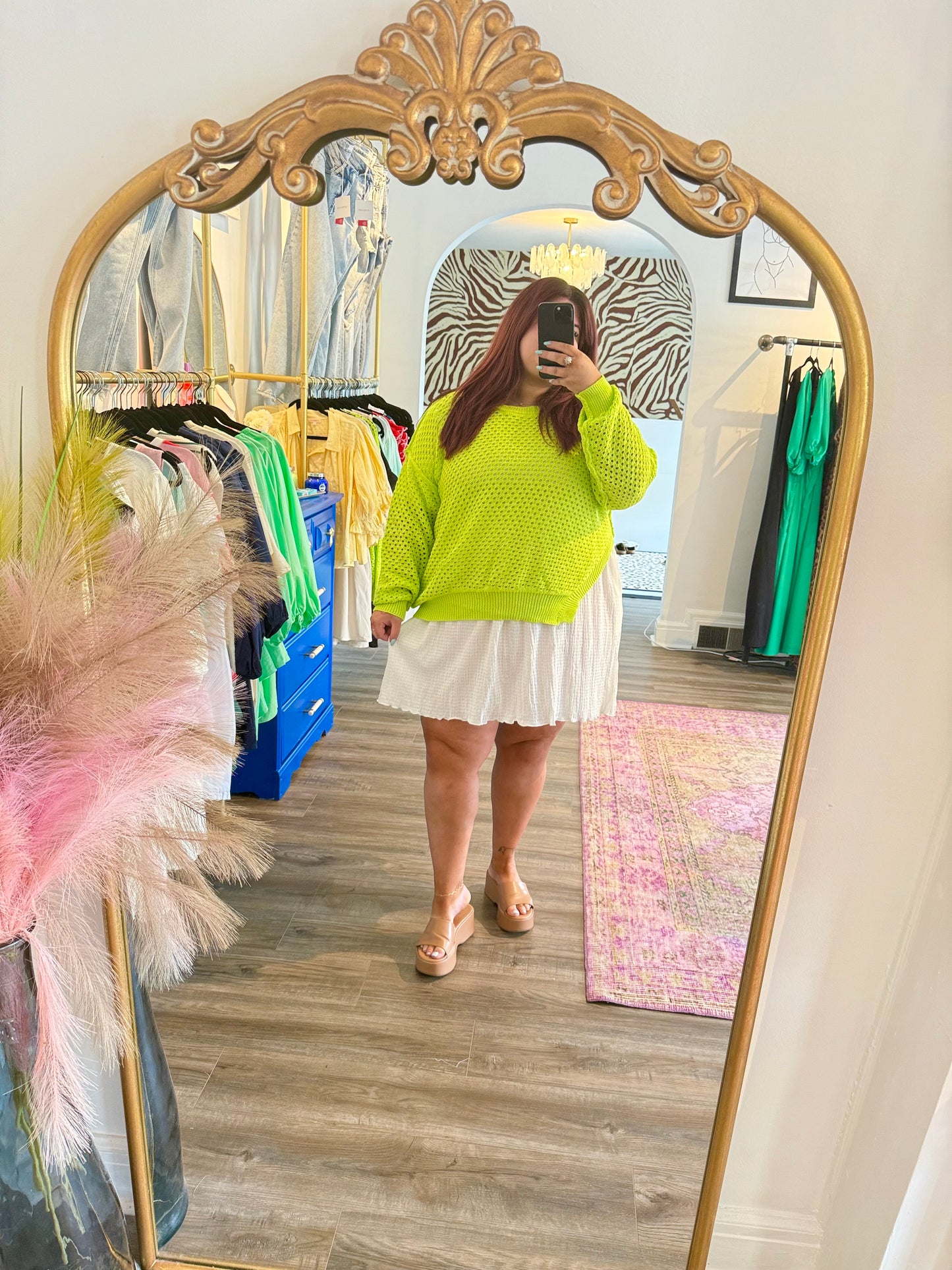 Limeade Knit Top - White Flamingo