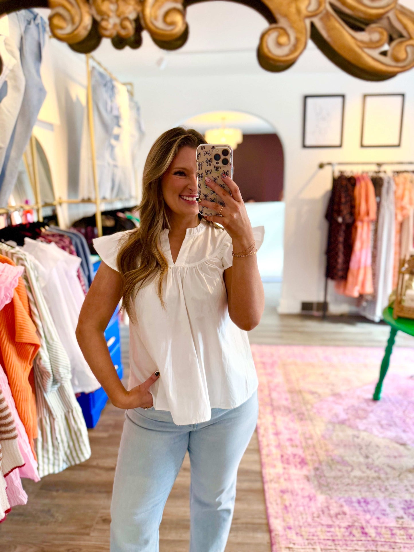 Madeline Top - White Flamingo