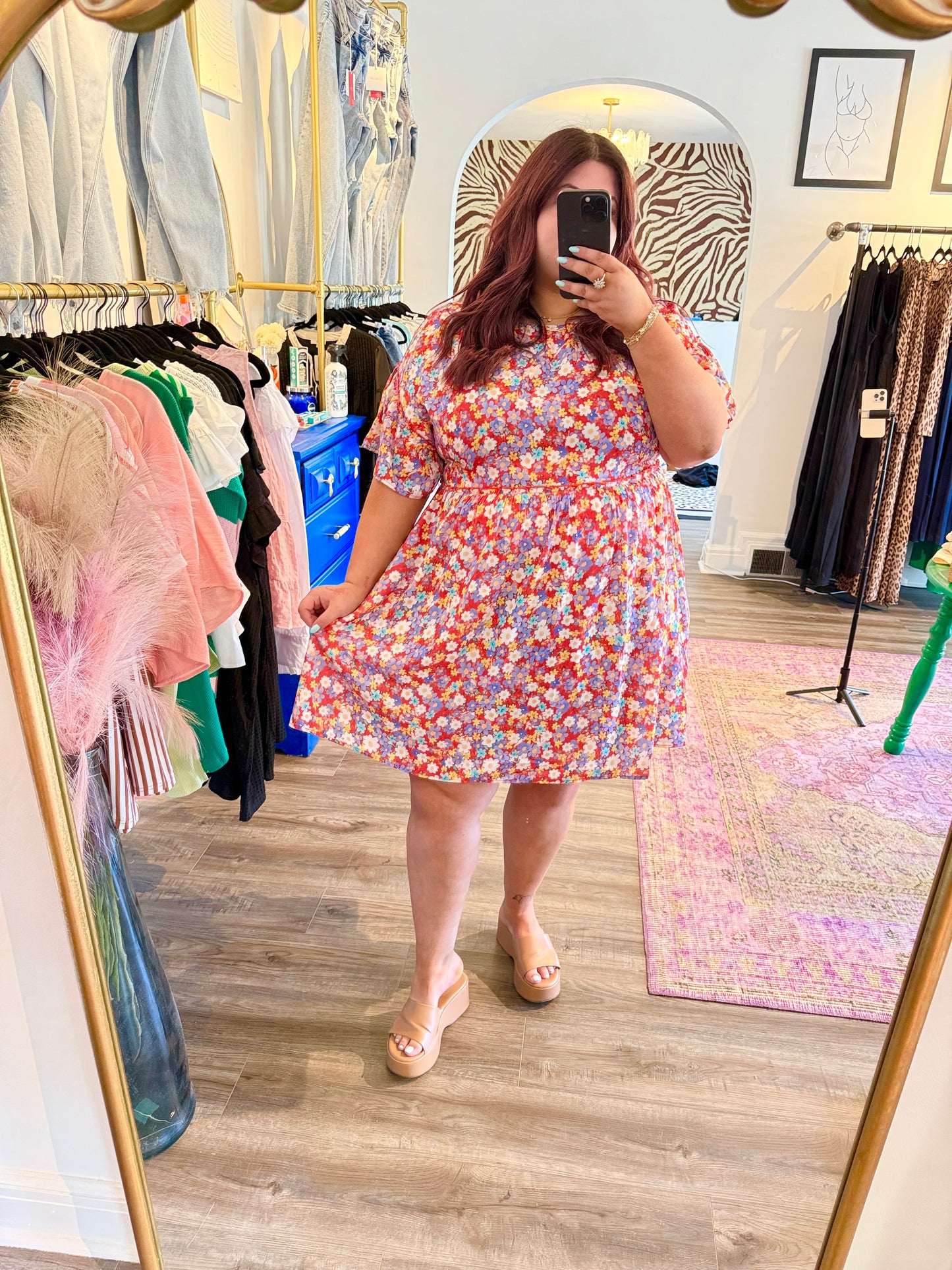 Gracie Dress - White Flamingo