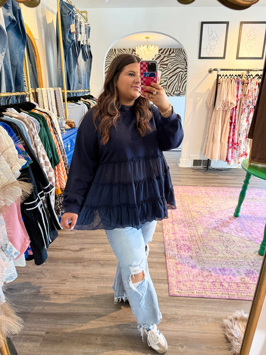 Navy Noir Top
