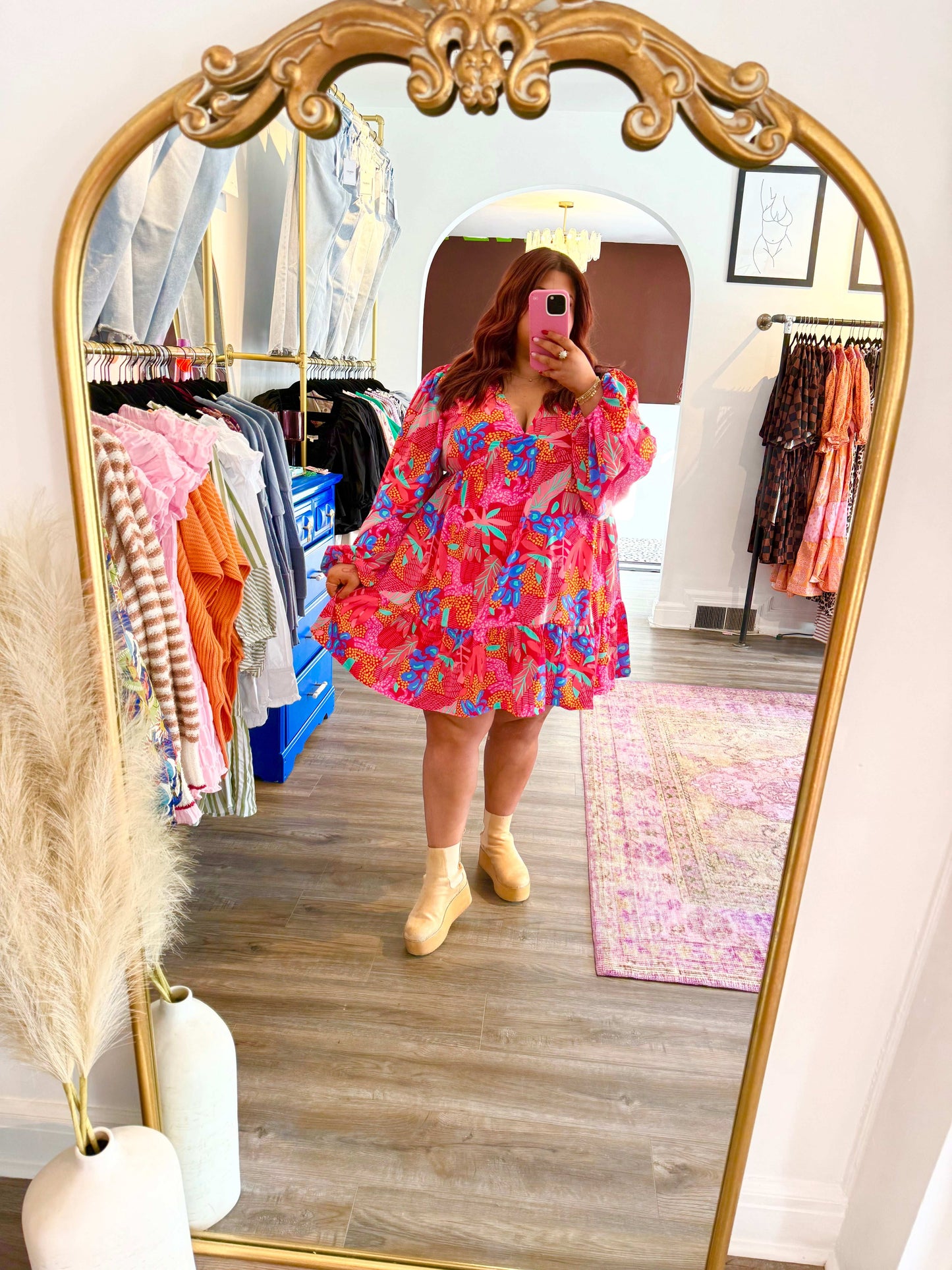 Birdie Dress - White Flamingo