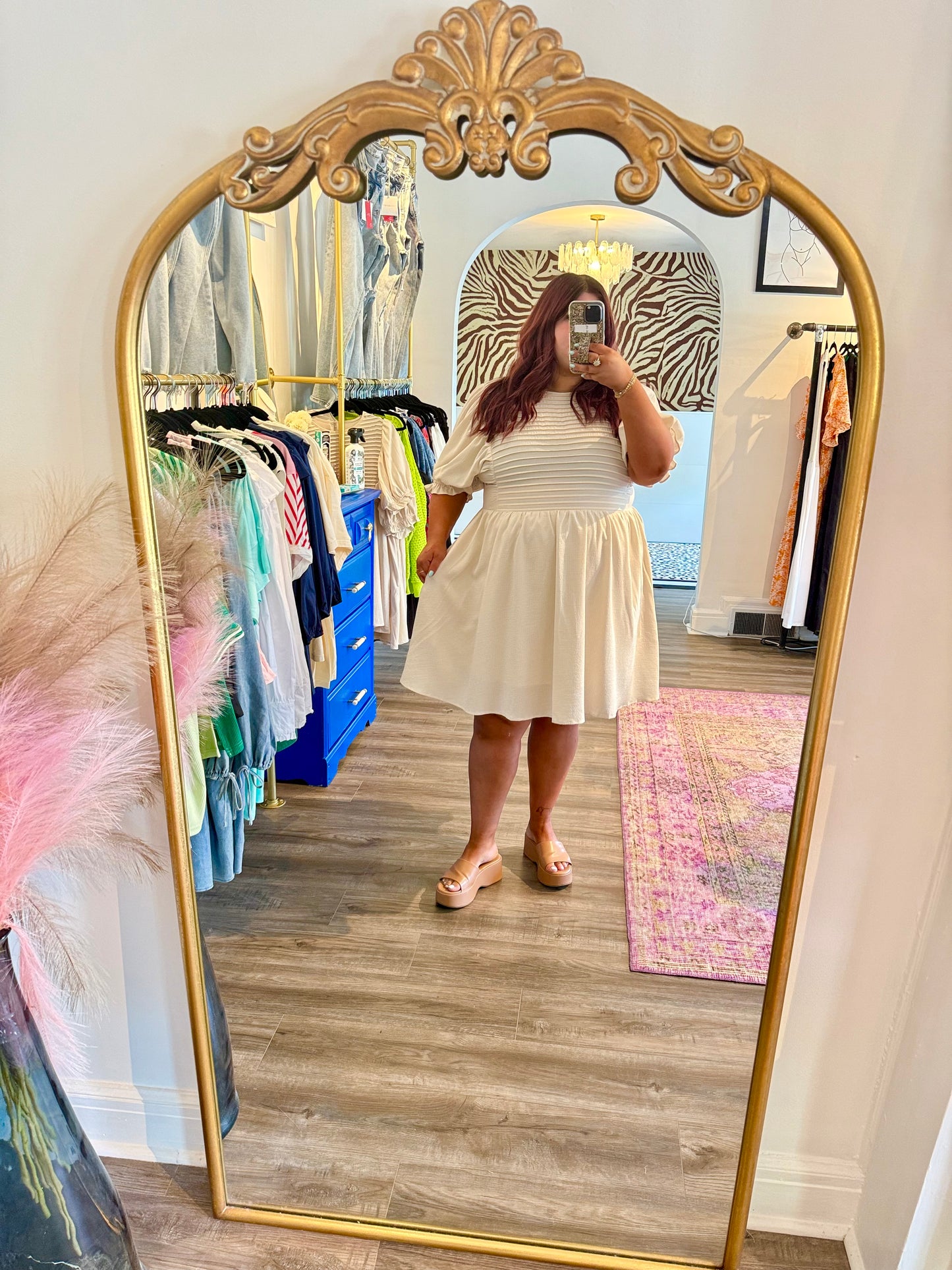 Margie Dress - White Flamingo