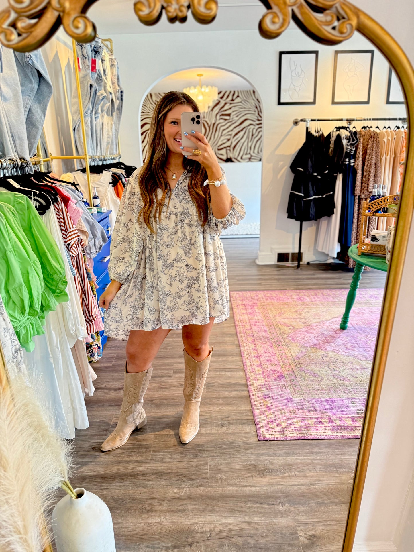 Sherbert Dress - White Flamingo