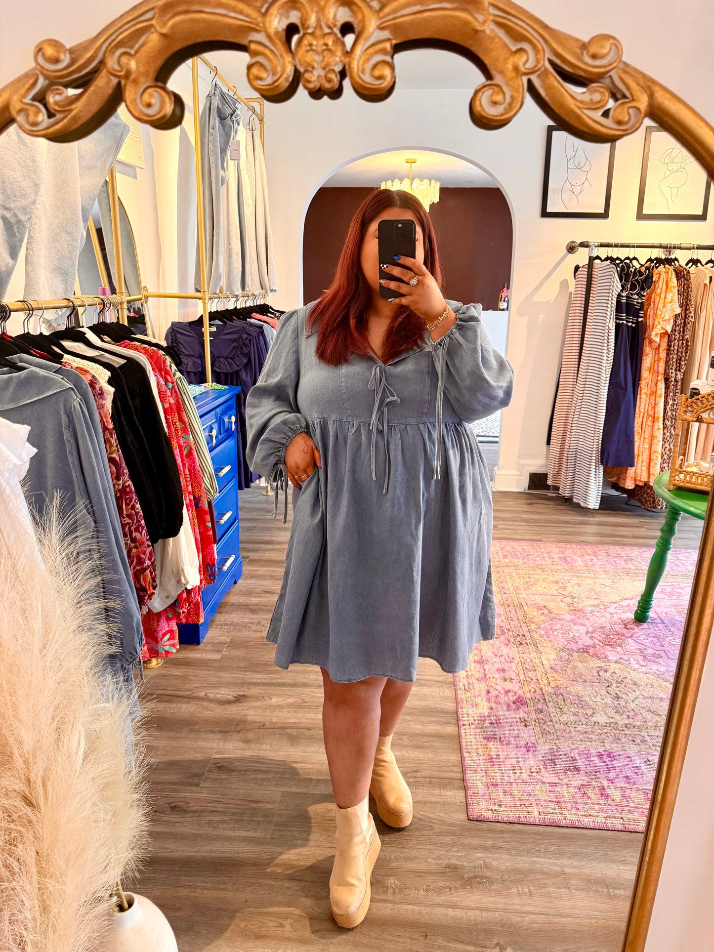 Darla Dress - White Flamingo