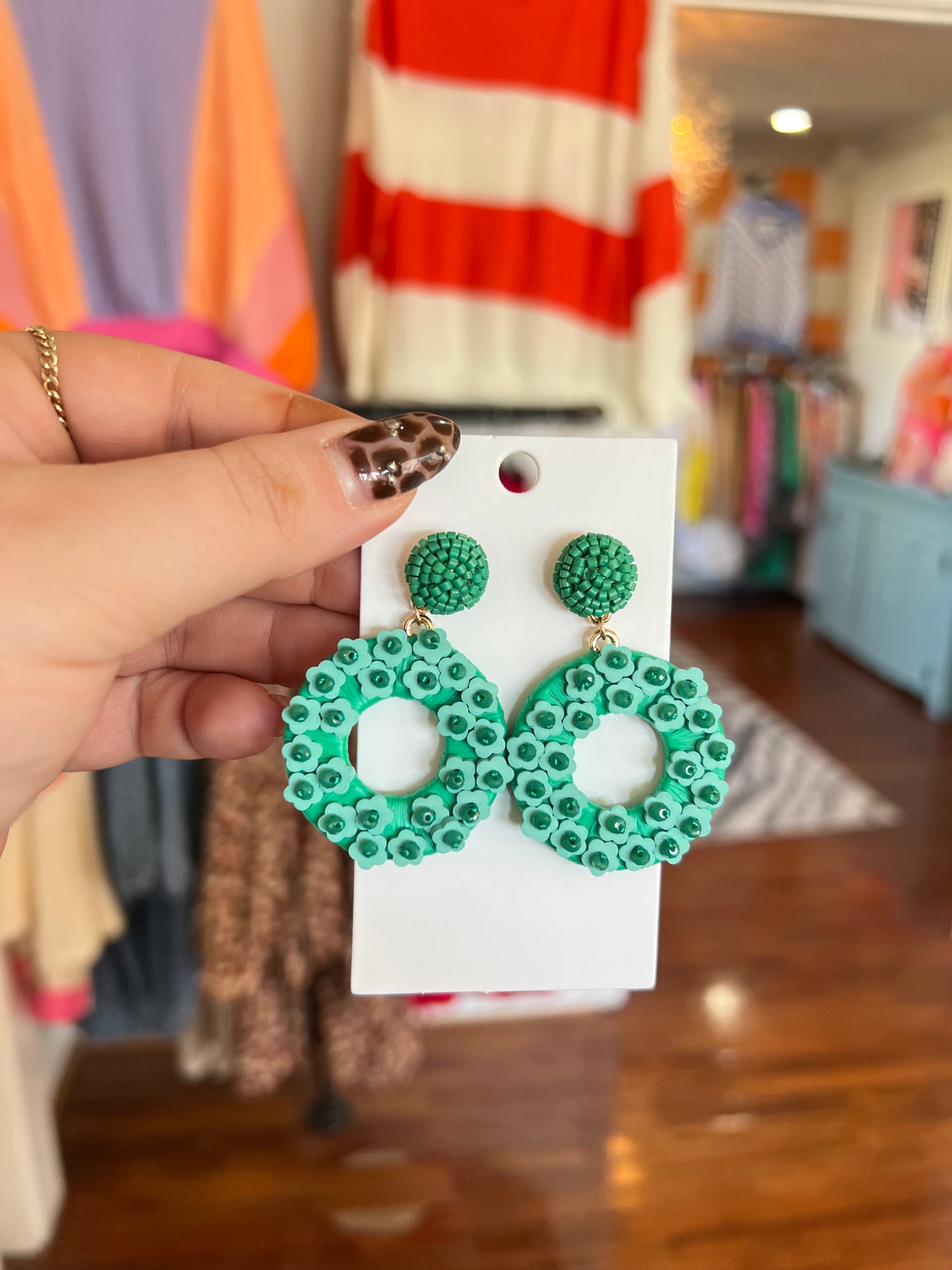 Garrett Earrings - White Flamingo