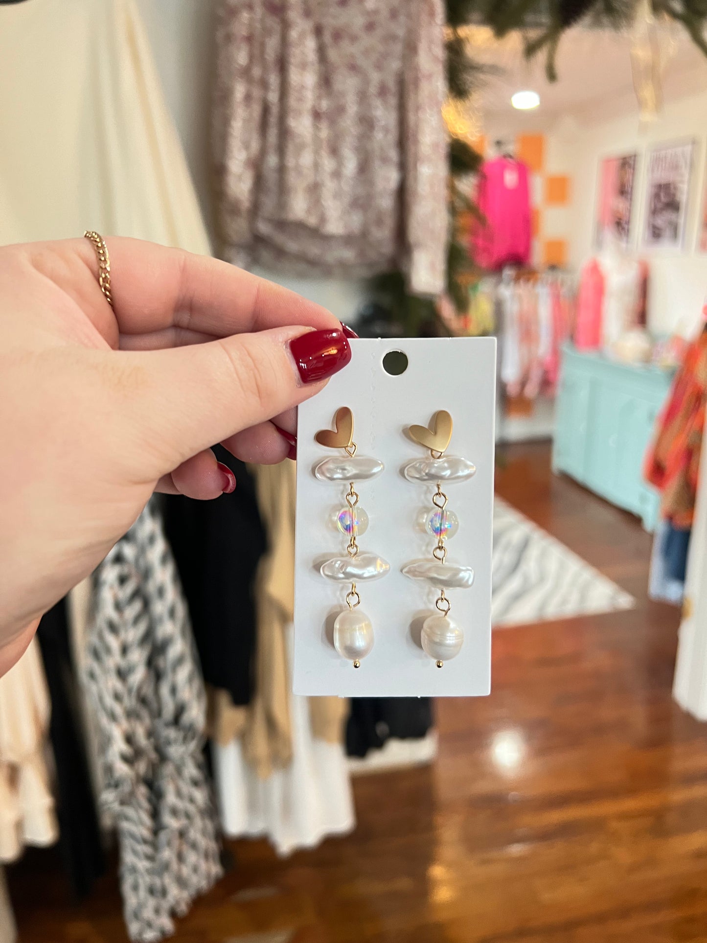 Hattie Earrings - White Flamingo