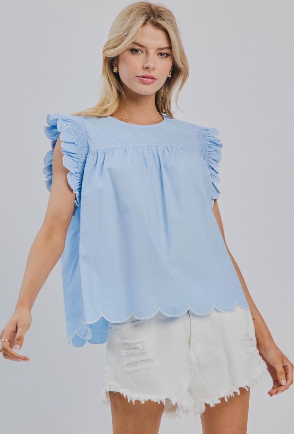 Scottie Top - White Flamingo