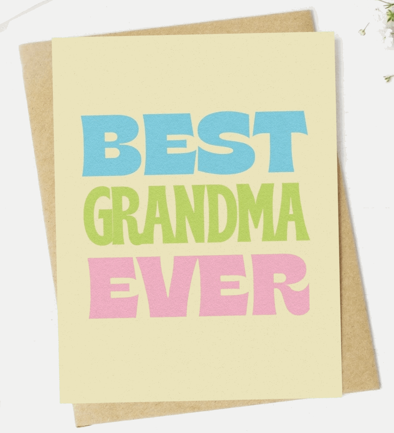 Best Grandma Ever Greeting Card - White Flamingo