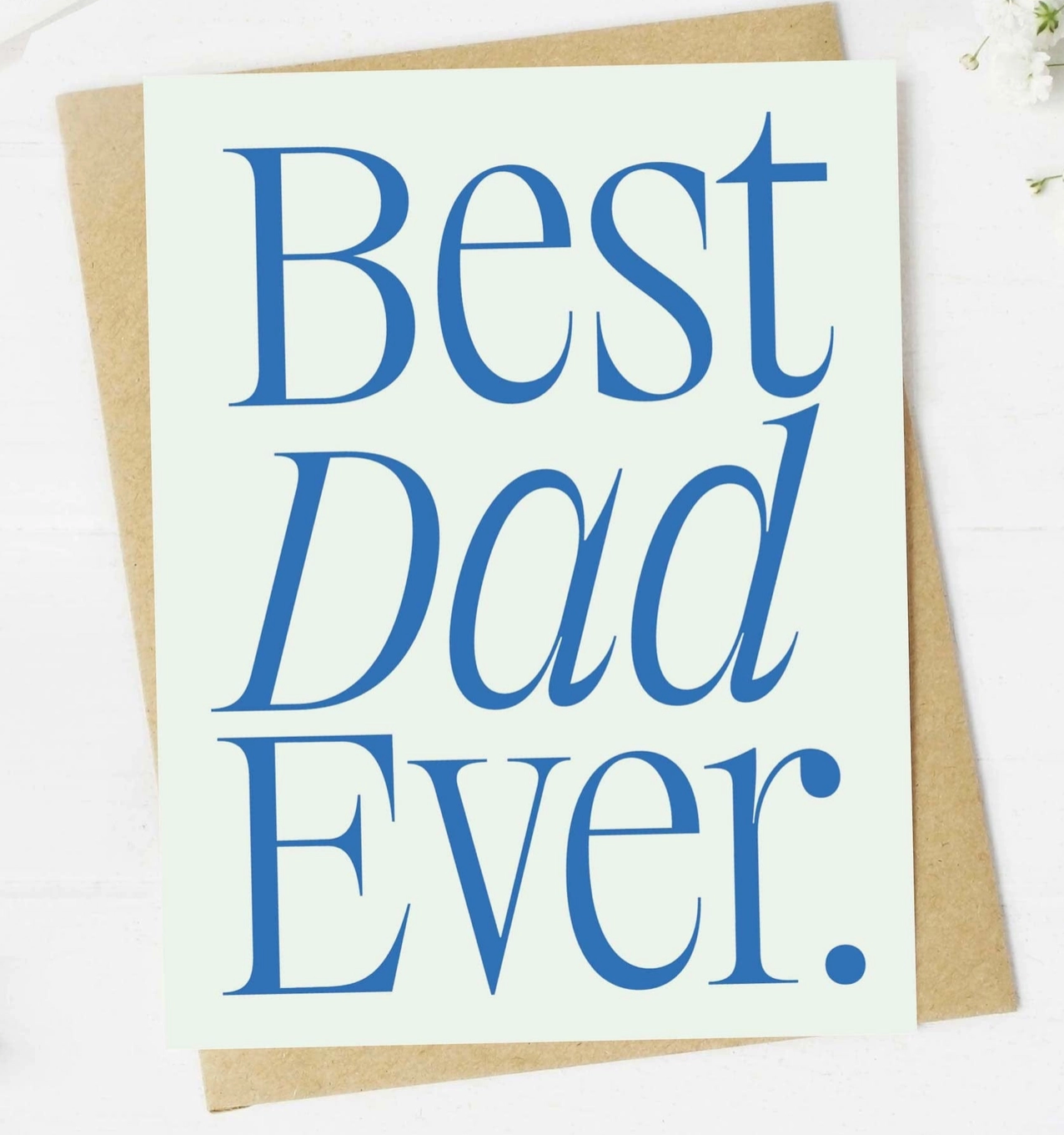 Best Dad Ever Father's Day Card - White Flamingo