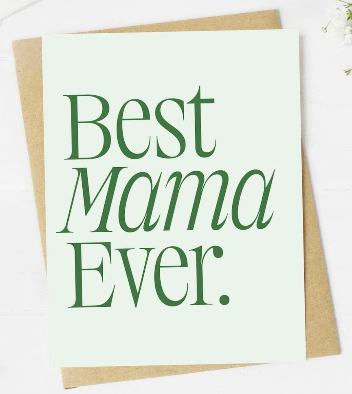 Best Mama Ever Greeting Card - White Flamingo