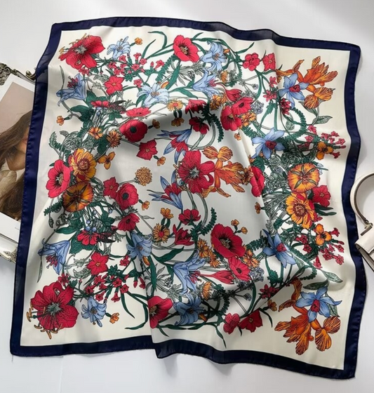 Large Dark Floral Bandana Scarf
