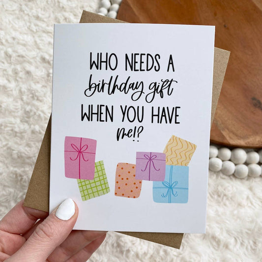 Who Needs A Birthday... Birthday Card - White Flamingo