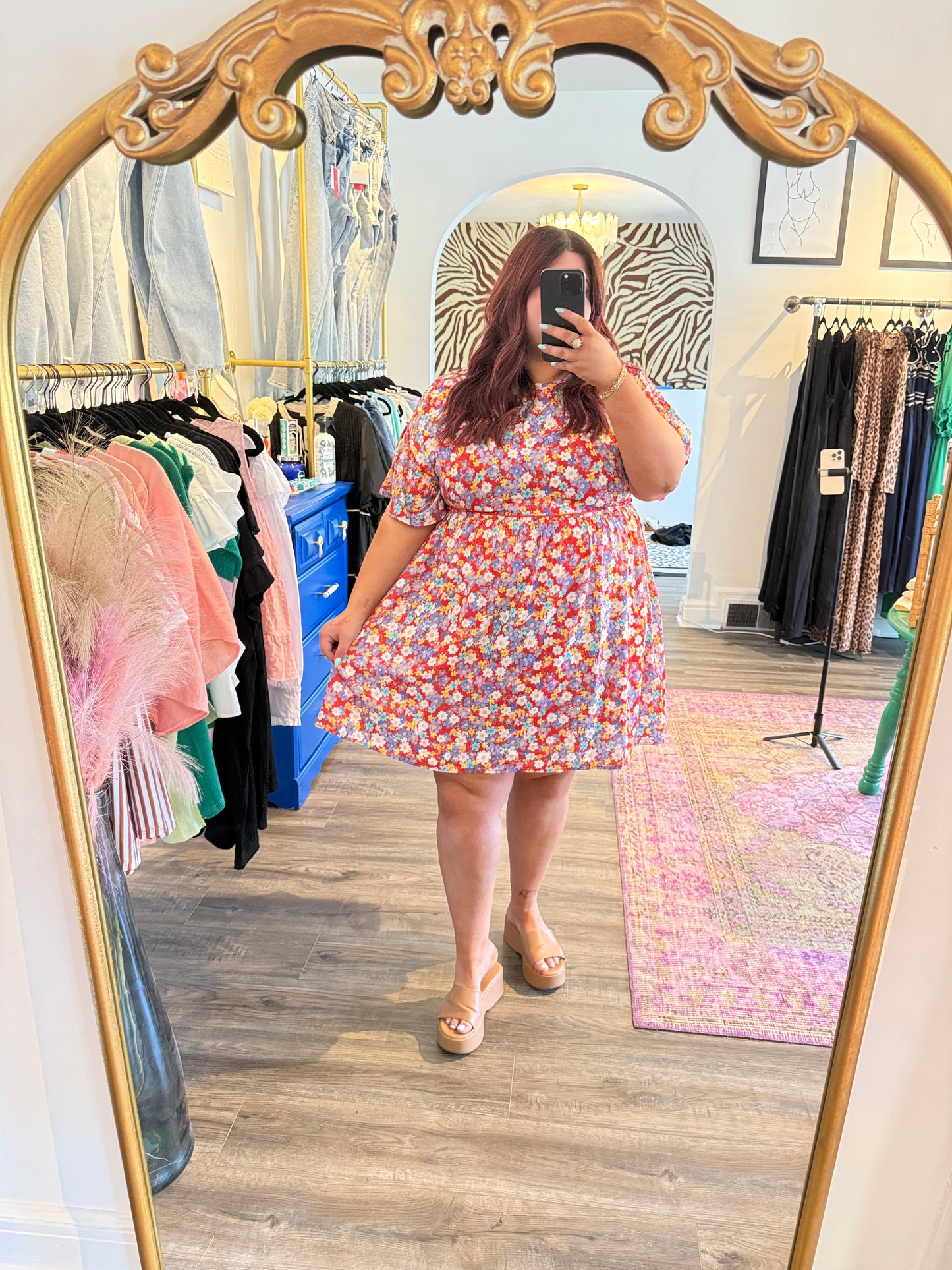 Gracie Dress - White Flamingo