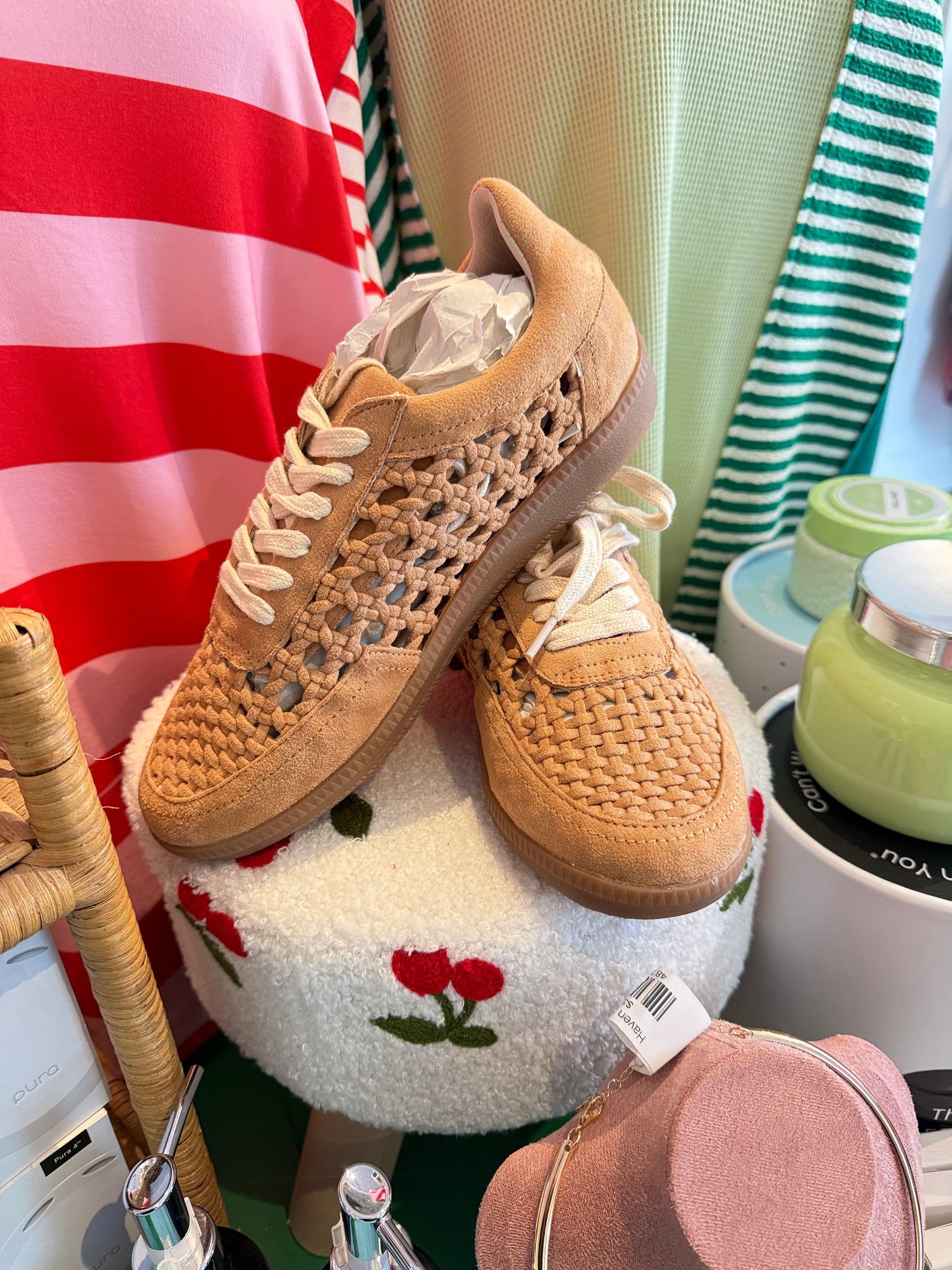 Charlotte Crochet Sneaker - White Flamingo