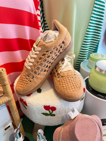 Charlotte Crochet Sneaker - White Flamingo