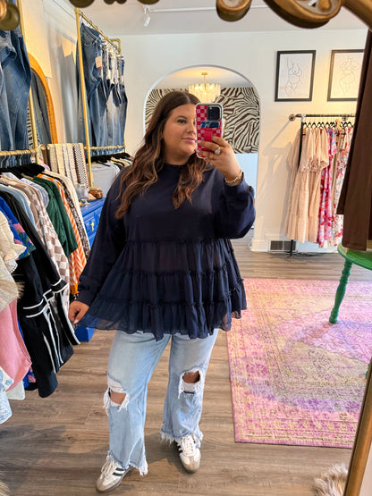 Navy Noir Top