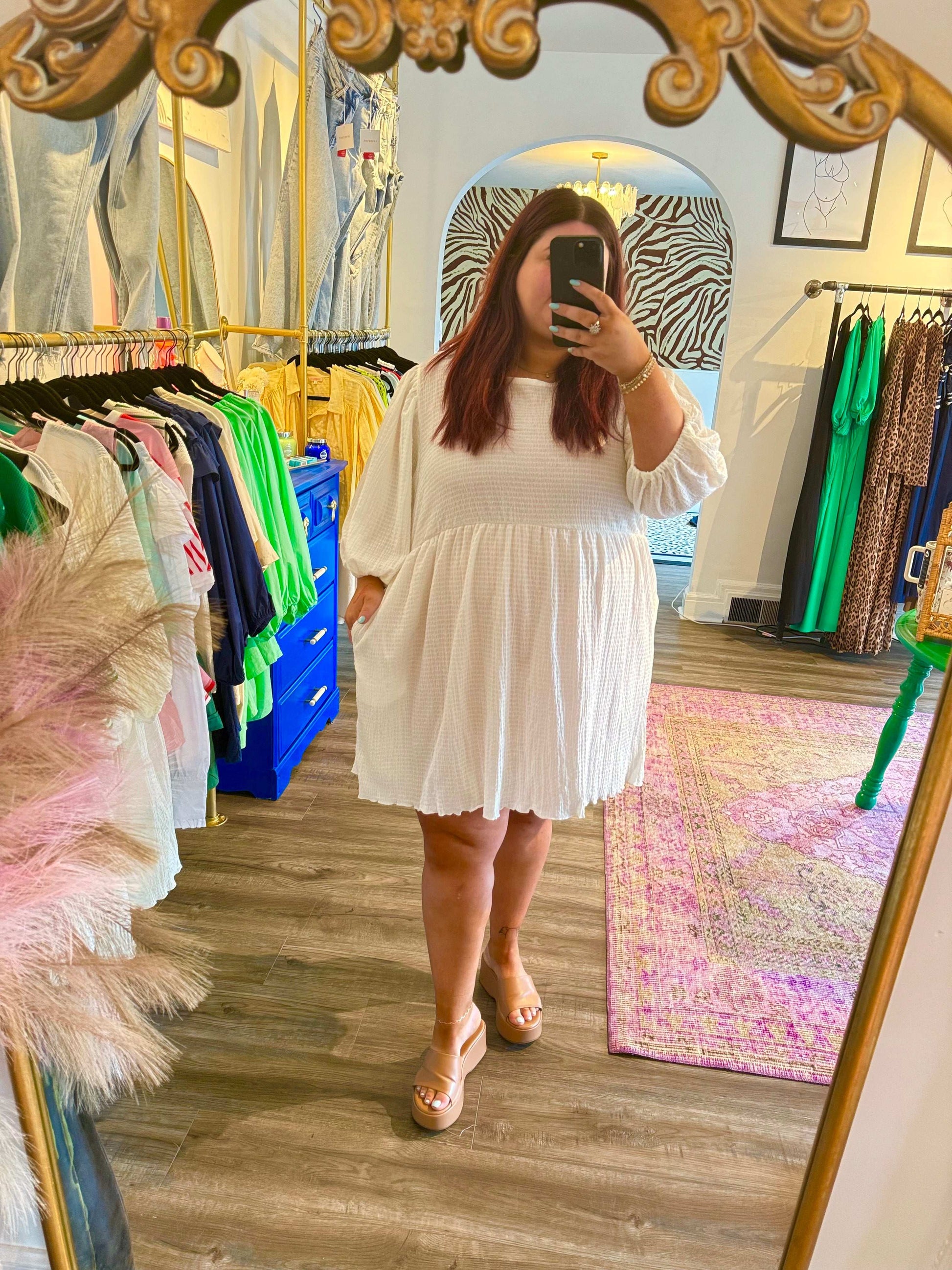 Coconut Cream Dress - White Flamingo