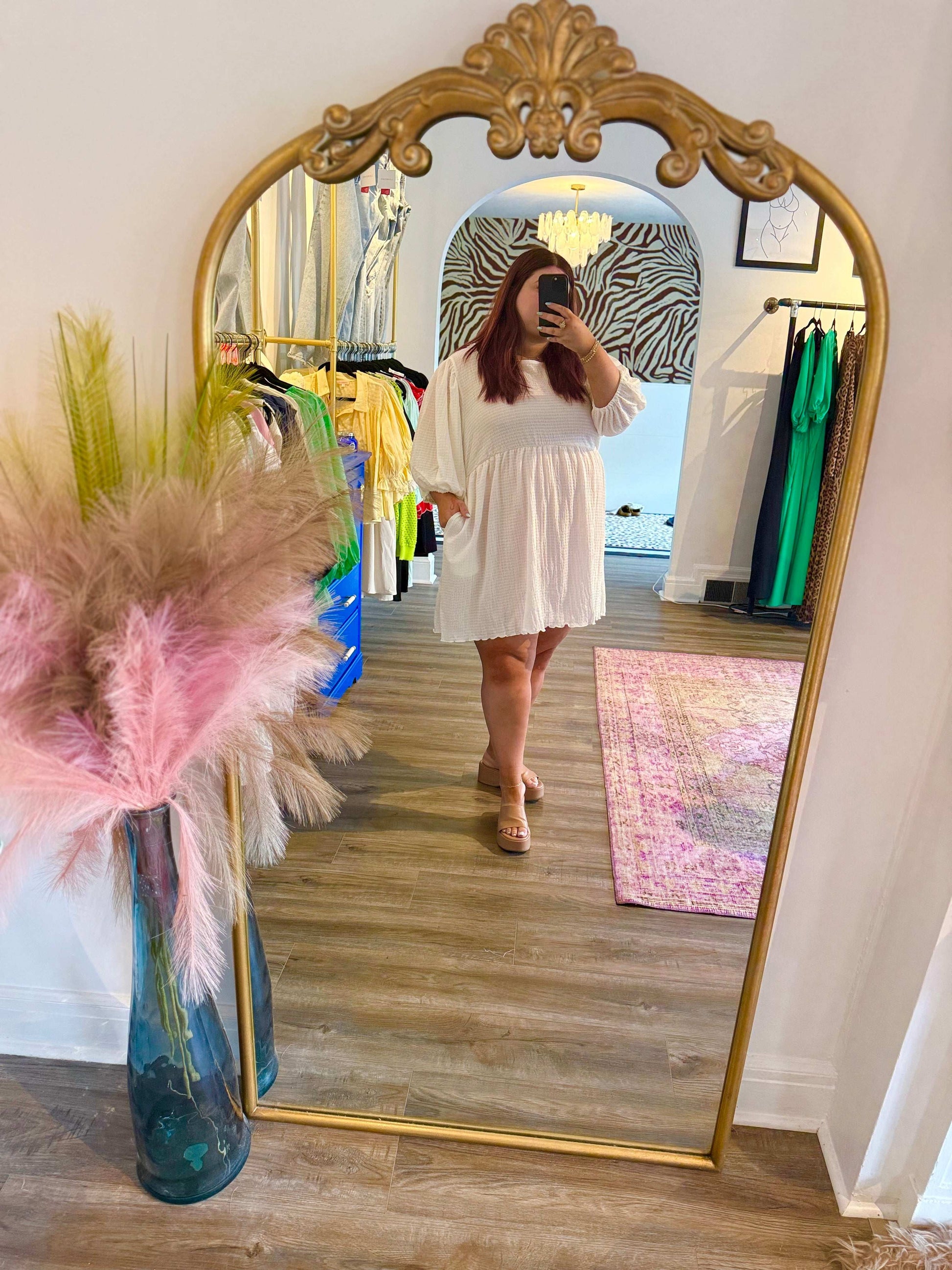 Coconut Cream Dress - White Flamingo