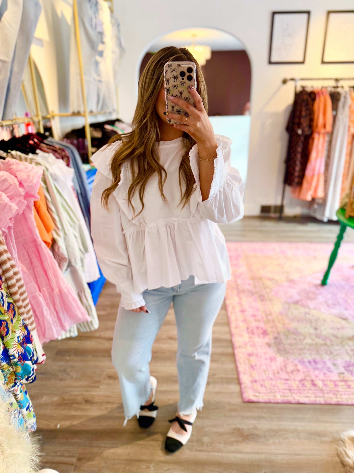 Shayla Blouse - White Flamingo