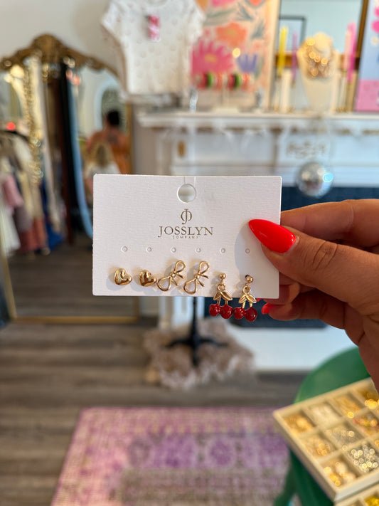 Trio Cherry Stud Pack