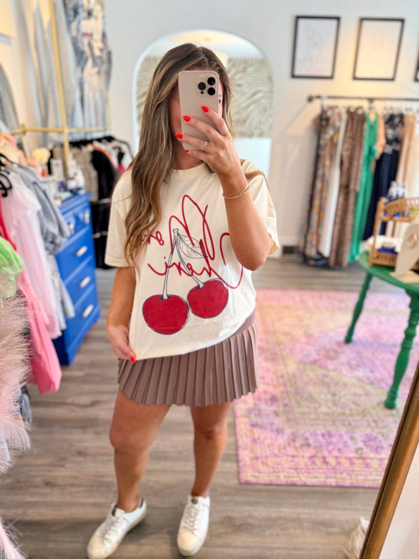 Mon Cheri Tee - White Flamingo