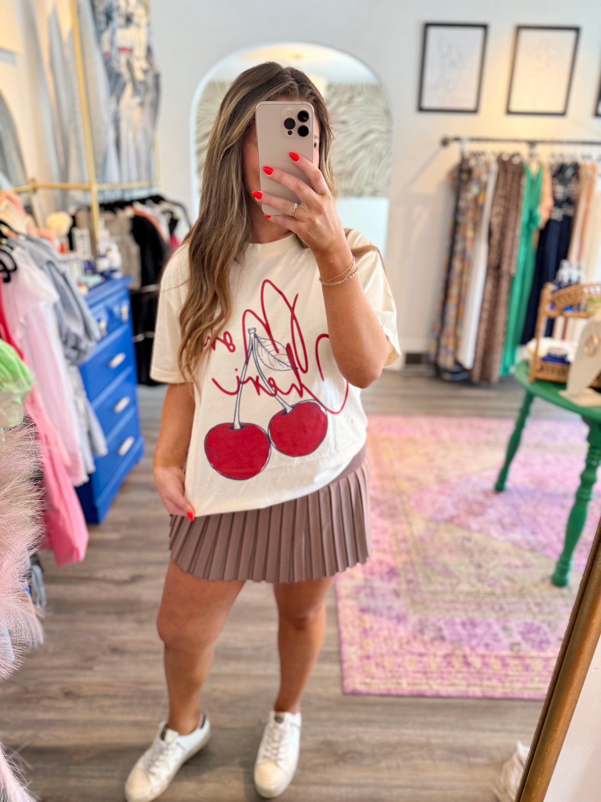 Mon Cheri Tee - White Flamingo
