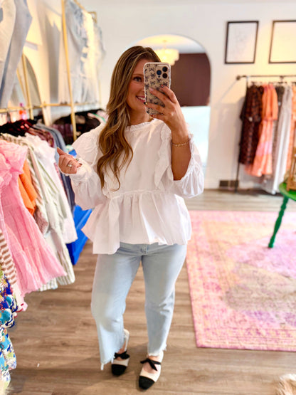 Shayla Blouse - White Flamingo