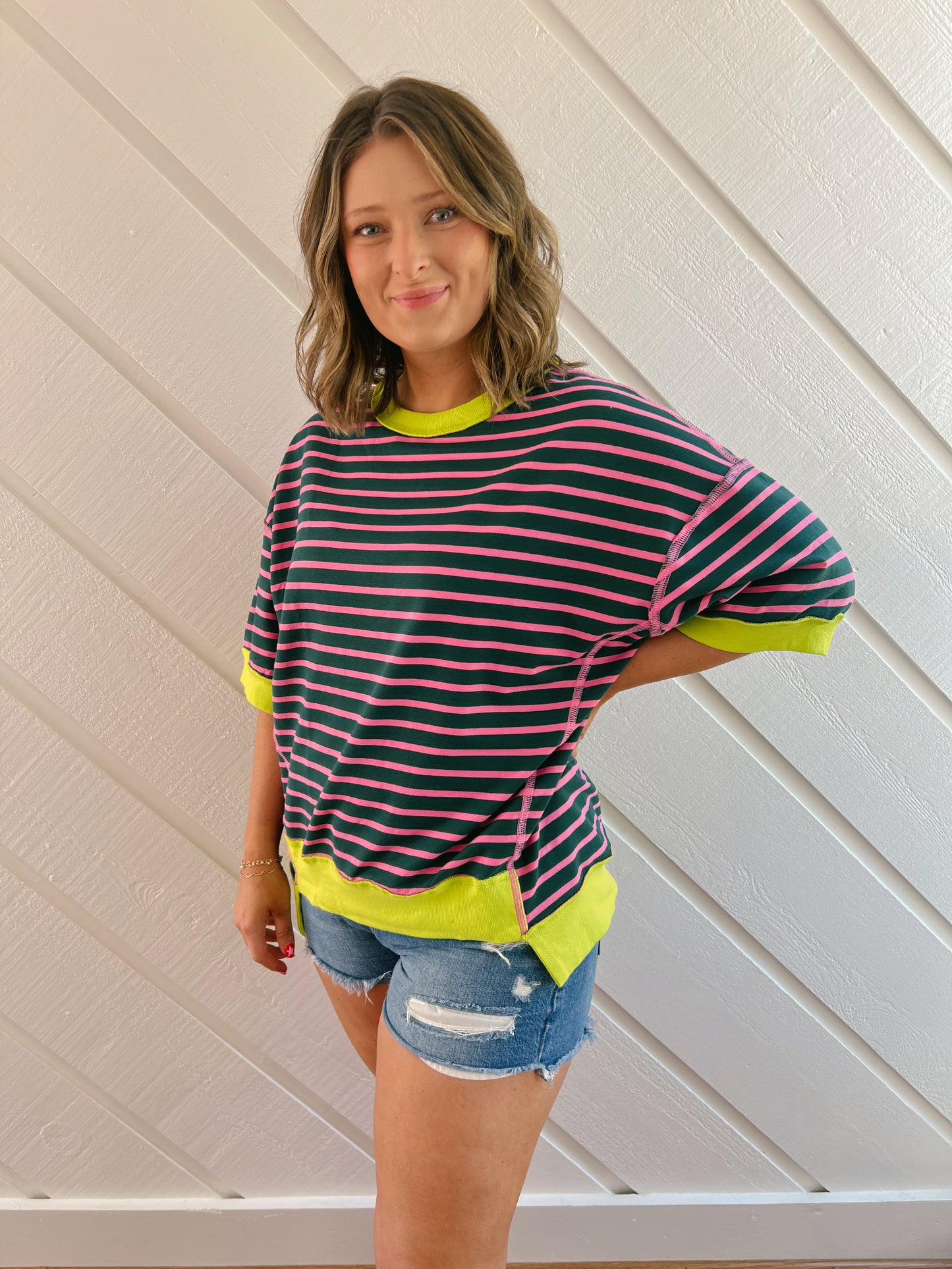Contrast Striped Top
