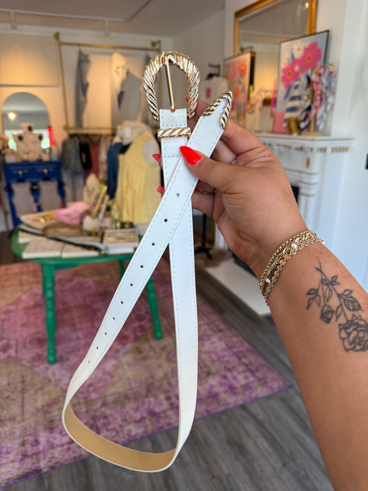 White Western Belt