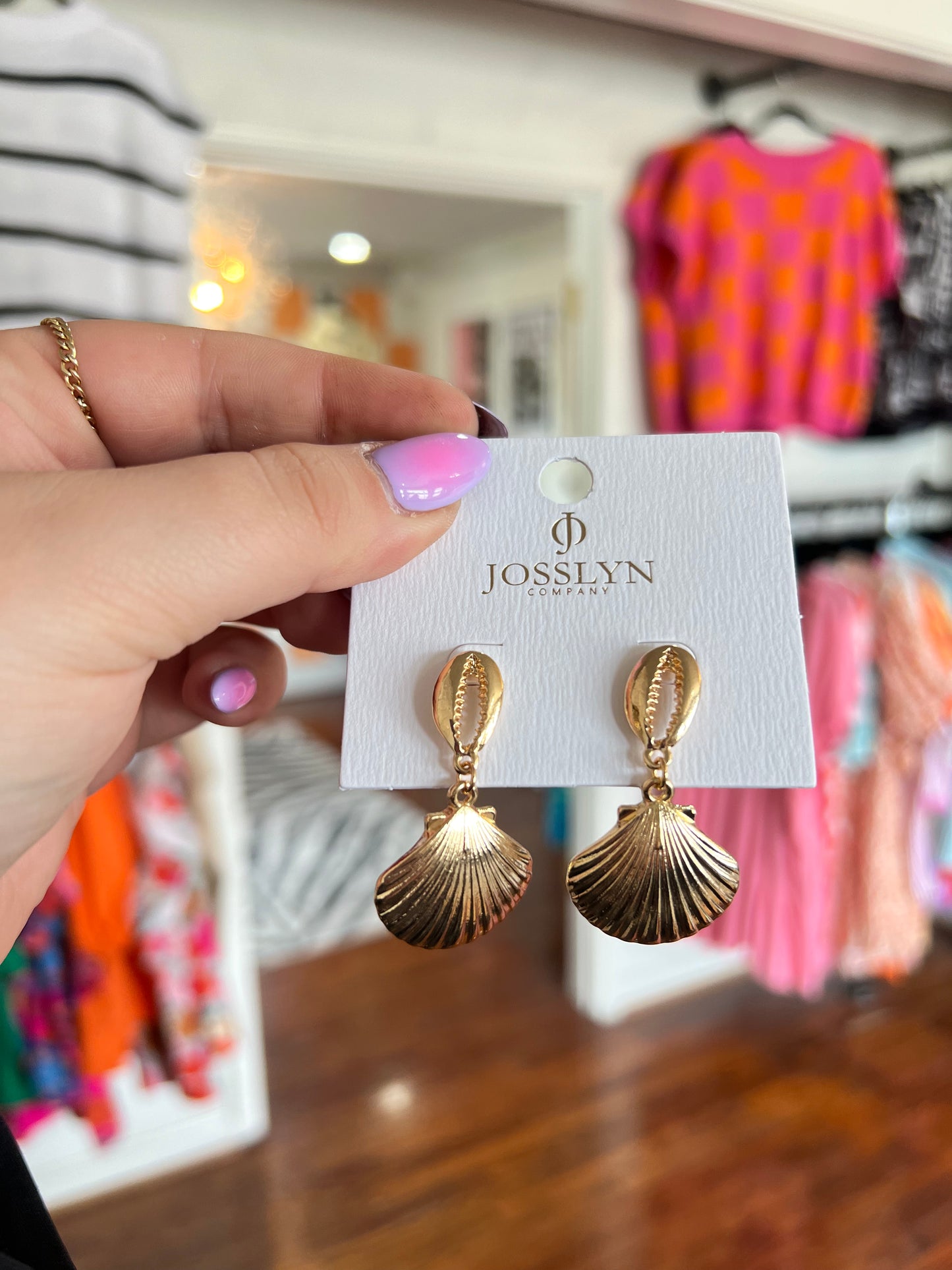 GOLD PUKA SEASHELL DROP EARRINGS