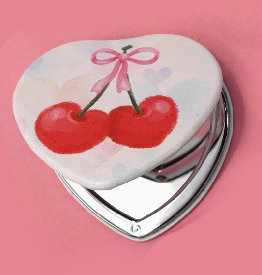 Single Cherry Compact Mirror