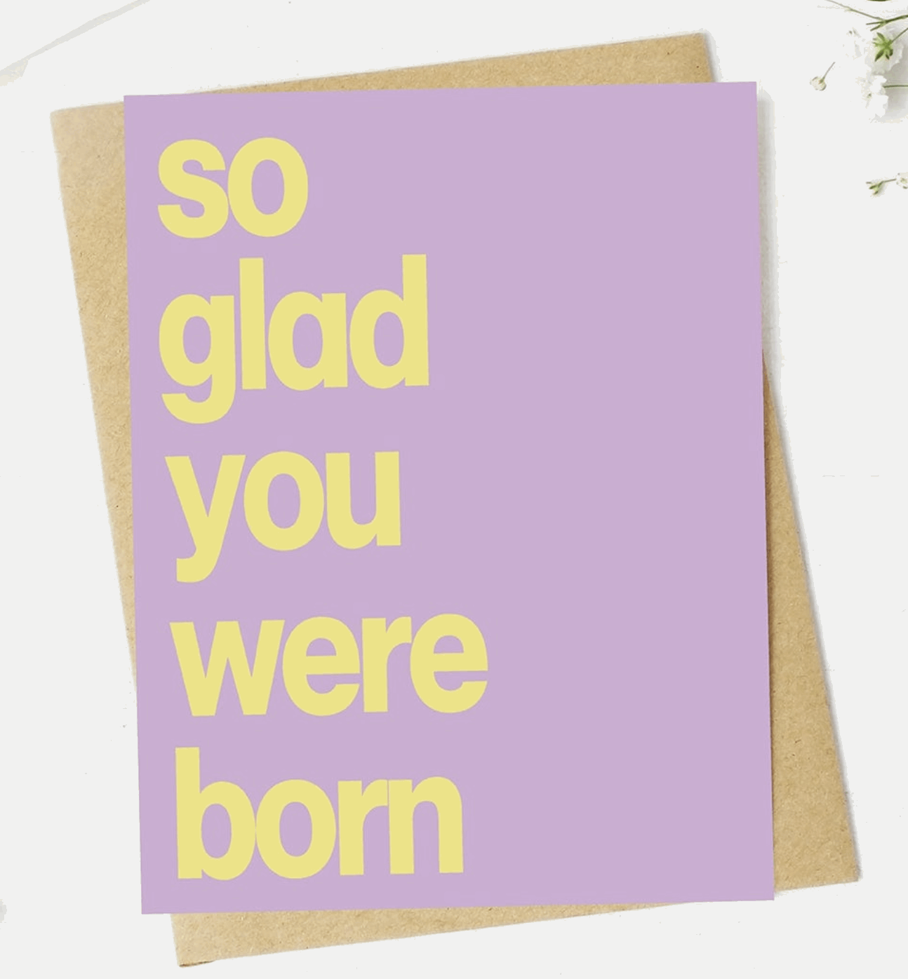 "So Glad You Were Born" Wholesome Birthday Card - White Flamingo