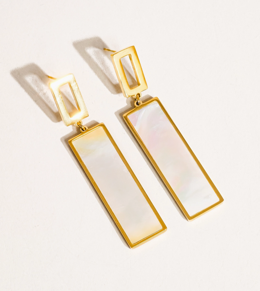 Paige Earrings - White Flamingo