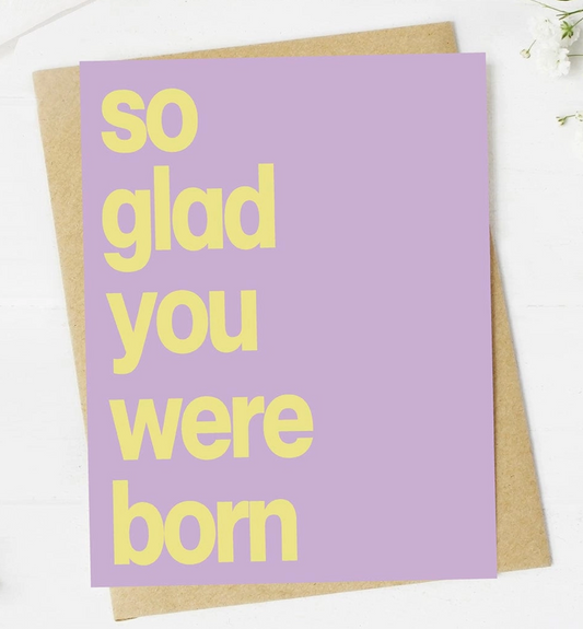 "So Glad You Were Born" Wholesome Birthday Card - White Flamingo