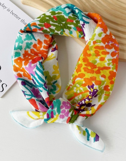 Floral Print Cotton Bandana Scarf