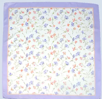 Purple Floral Silky Scarf